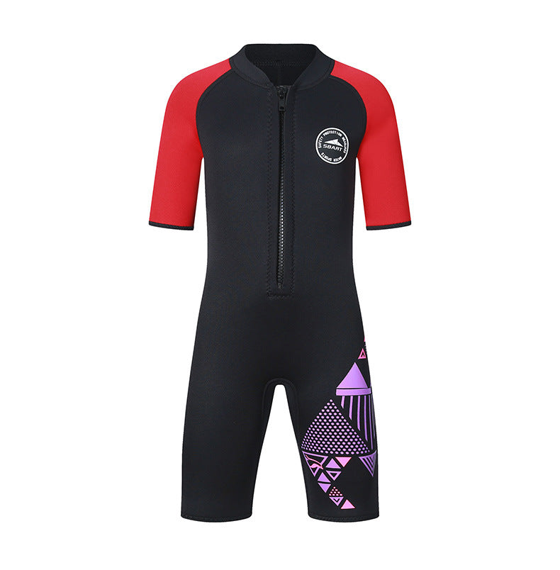 Children Wetsuit 2mm One-Piece Swimsuits Girls Boys Swimwears Underwater Fishing Spearfishing Bathing Diving Kitesurf Surf Suit
