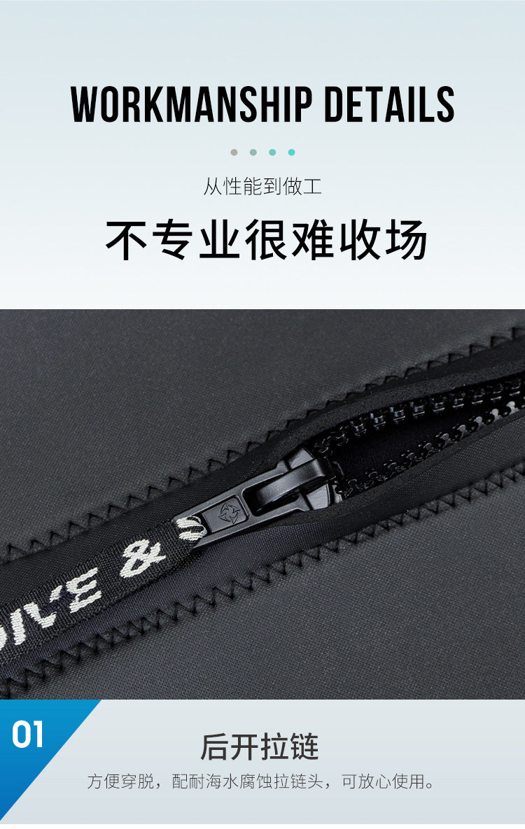3MM Neoprene One-Piece Thick Warm Wetsuit Men Women Long Sleeved Cold-Proof Surfing Suit Snorkeling Swimming Jellyfish Suit