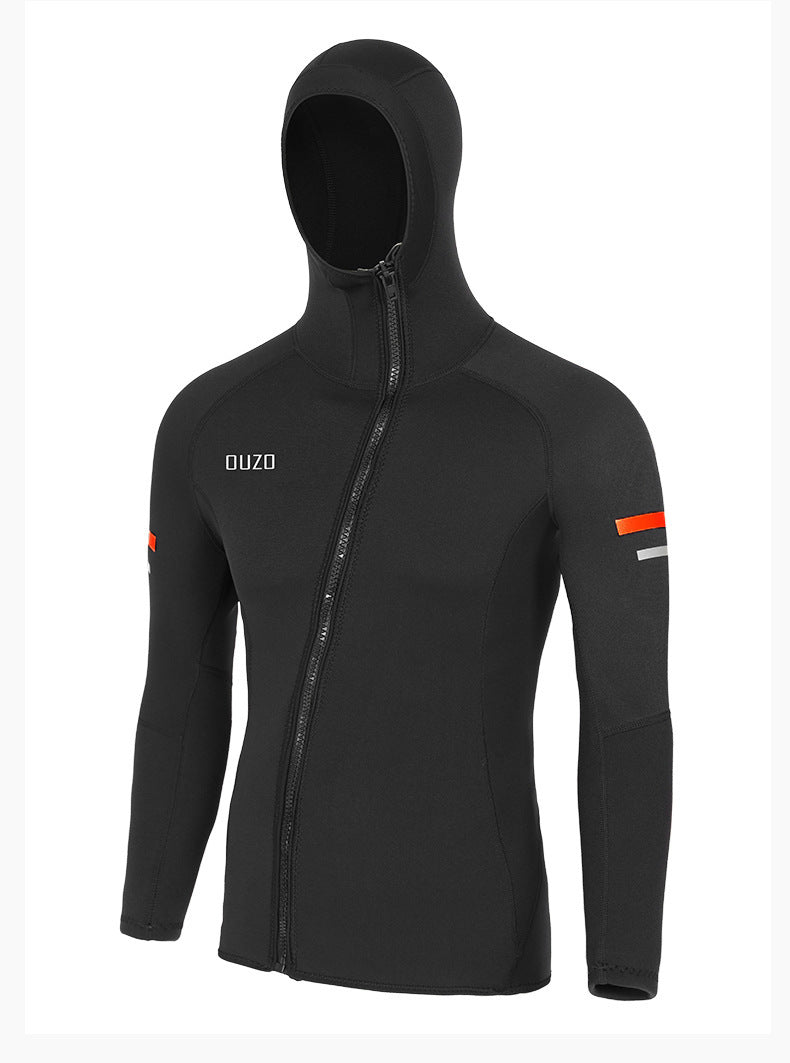1.5MM Neoprene Wetsuit Top Men Surf Scuba Diving Jacket Underwater Fishing Kitesurf Clothing Wet Suit Diving Top for Water Sport