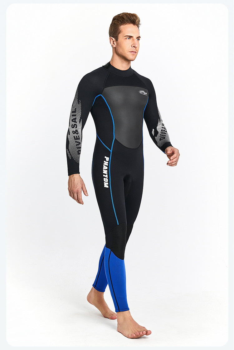 3MM Neoprene One-Piece Thick Warm Wetsuit Men Women Long Sleeved Cold-Proof Surfing Suit Snorkeling Swimming Jellyfish Suit