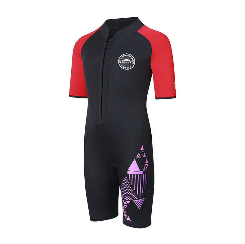 Children Wetsuit 2mm One-Piece Swimsuits Girls Boys Swimwears Underwater Fishing Spearfishing Bathing Diving Kitesurf Surf Suit