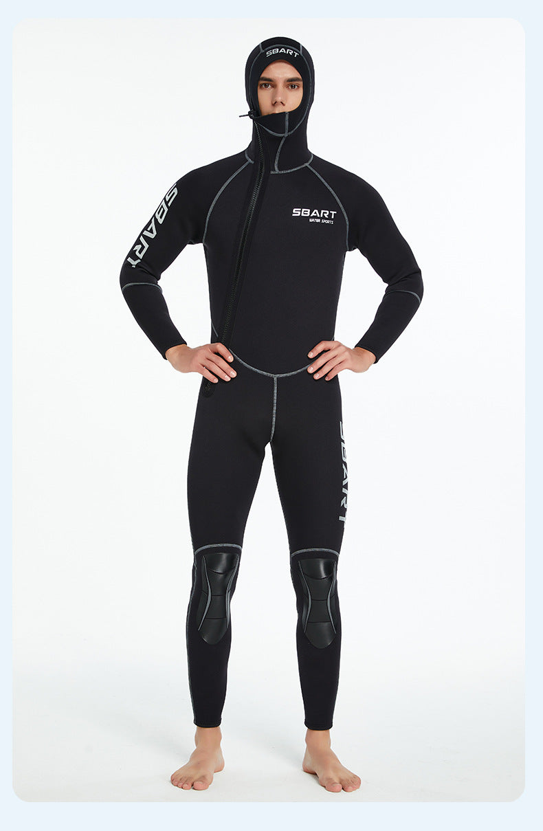 3MM Neoprene Wetsuit Hooded Men Surf Scuba Diving Suit Underwater Fishing Spearfishing Kitesurf Clothing WetSuit Equipment
