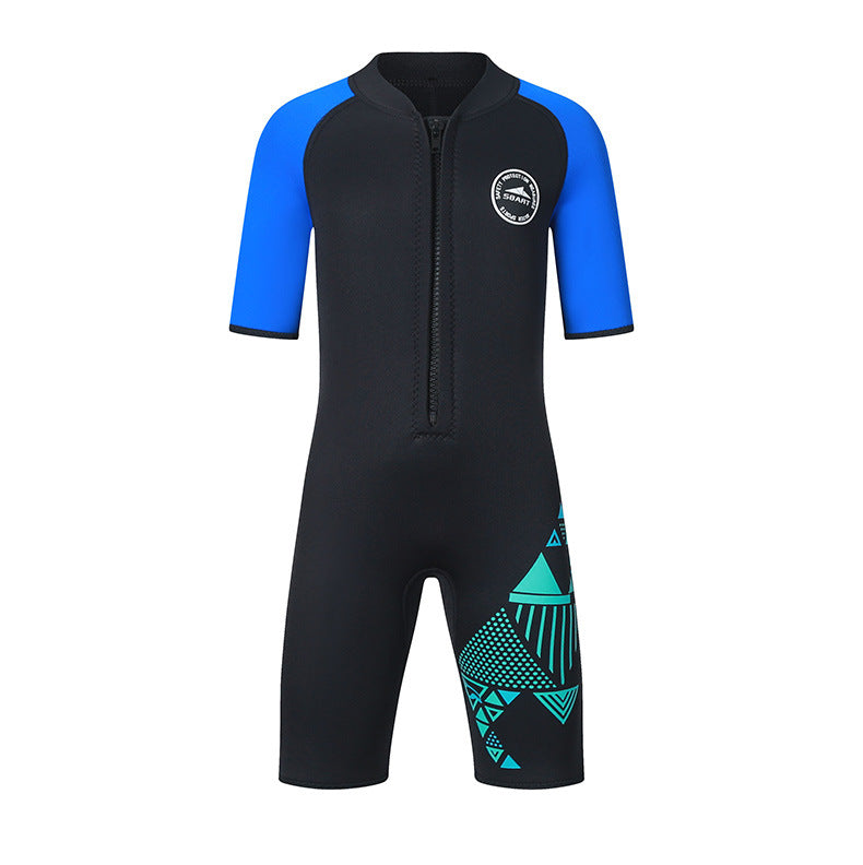 Children Wetsuit 2mm One-Piece Swimsuits Girls Boys Swimwears Underwater Fishing Spearfishing Bathing Diving Kitesurf Surf Suit