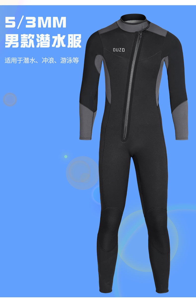 5/3MM Neoprene Wetsuit Men Surf Scuba Diving Suit Equipment Underwater Fishing Spearfishing Kitesurf Swimwear Wet Suit Equipment