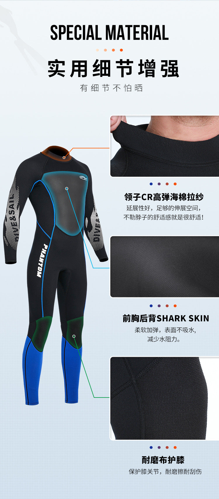 3MM Neoprene One-Piece Thick Warm Wetsuit Men Women Long Sleeved Cold-Proof Surfing Suit Snorkeling Swimming Jellyfish Suit