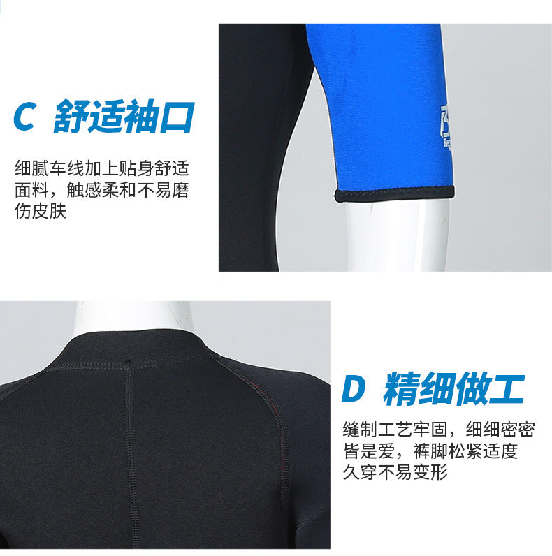 Children Wetsuit 2mm One-Piece Swimsuits Girls Boys Swimwears Underwater Fishing Spearfishing Bathing Diving Kitesurf Surf Suit