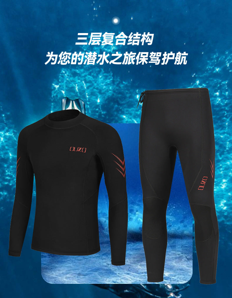 Winter 1.5MM Men Wetsuit Neoprene Underwater Kitesurf Surf Surfing Spearfishing Jacket Pants Clothes Wet Suit