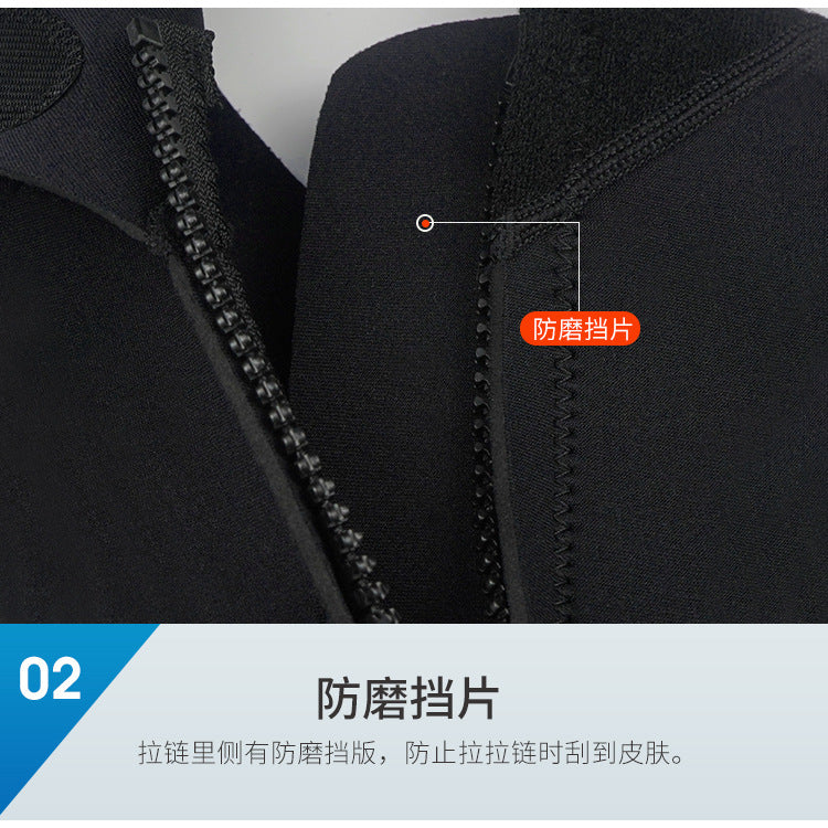 3MM Neoprene One-Piece Thick Warm Wetsuit Men Women Long Sleeved Cold-Proof Surfing Suit Snorkeling Swimming Jellyfish Suit