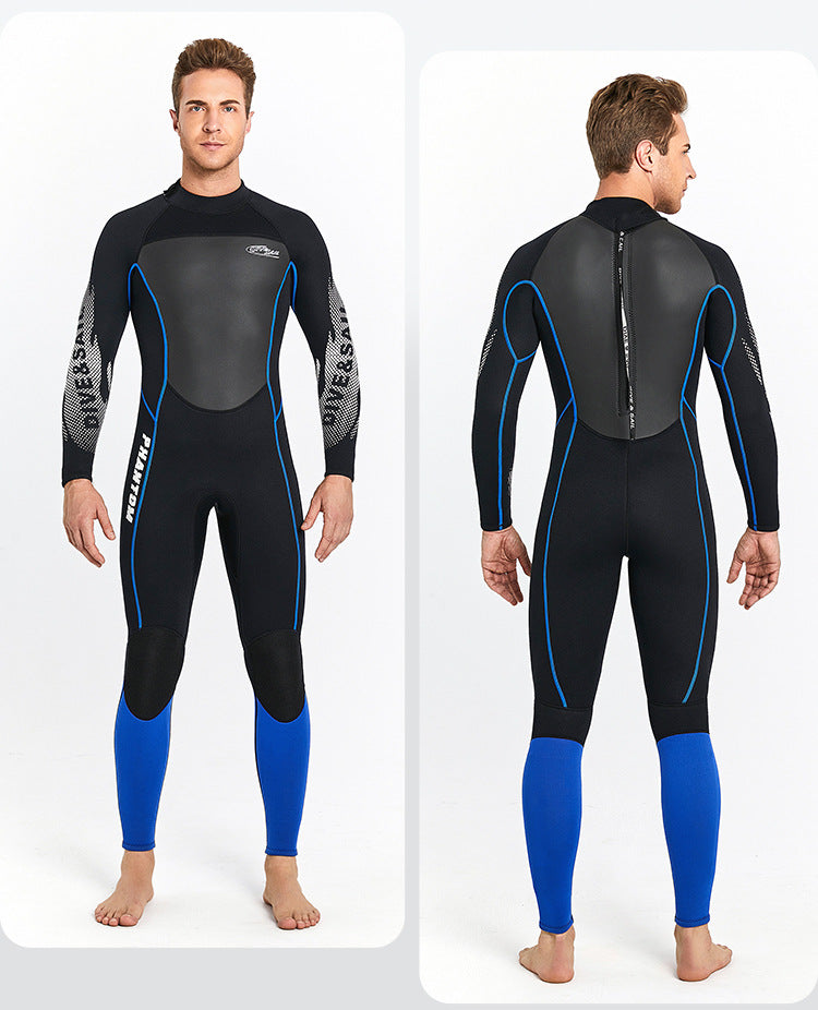 3MM Neoprene One-Piece Thick Warm Wetsuit Men Women Long Sleeved Cold-Proof Surfing Suit Snorkeling Swimming Jellyfish Suit