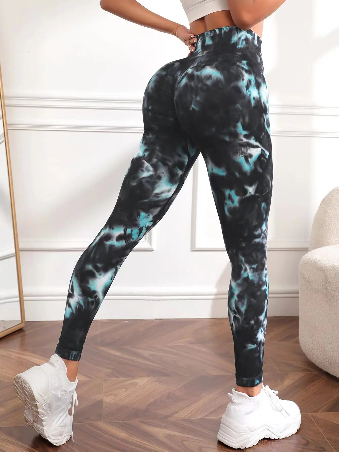 Tie Dye Seamless Leggings Women for Gym Yoga Pants Push Up Workout Sports Leggings High Waist Tights Ladies Fitness Clothing