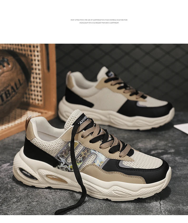 Hot Sale Men's Casual Sneaker Autumn Mixed Color Mesh Outdoor Shoes for Mens Trendy Mans Tennis Sports Lightweight Male Sneakers