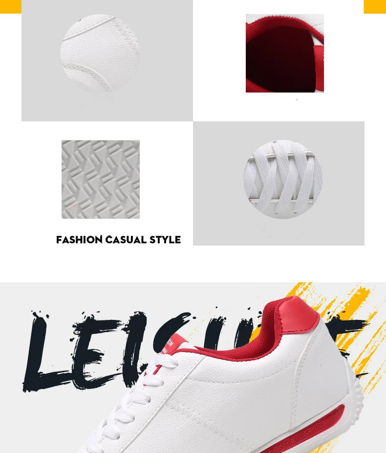 New PU Leather Sneakers Men Comforthable Vulcanized Shoes 2024 Trend Boys Sport Sneakers Mens Casual Shoes Fashion School Tennis