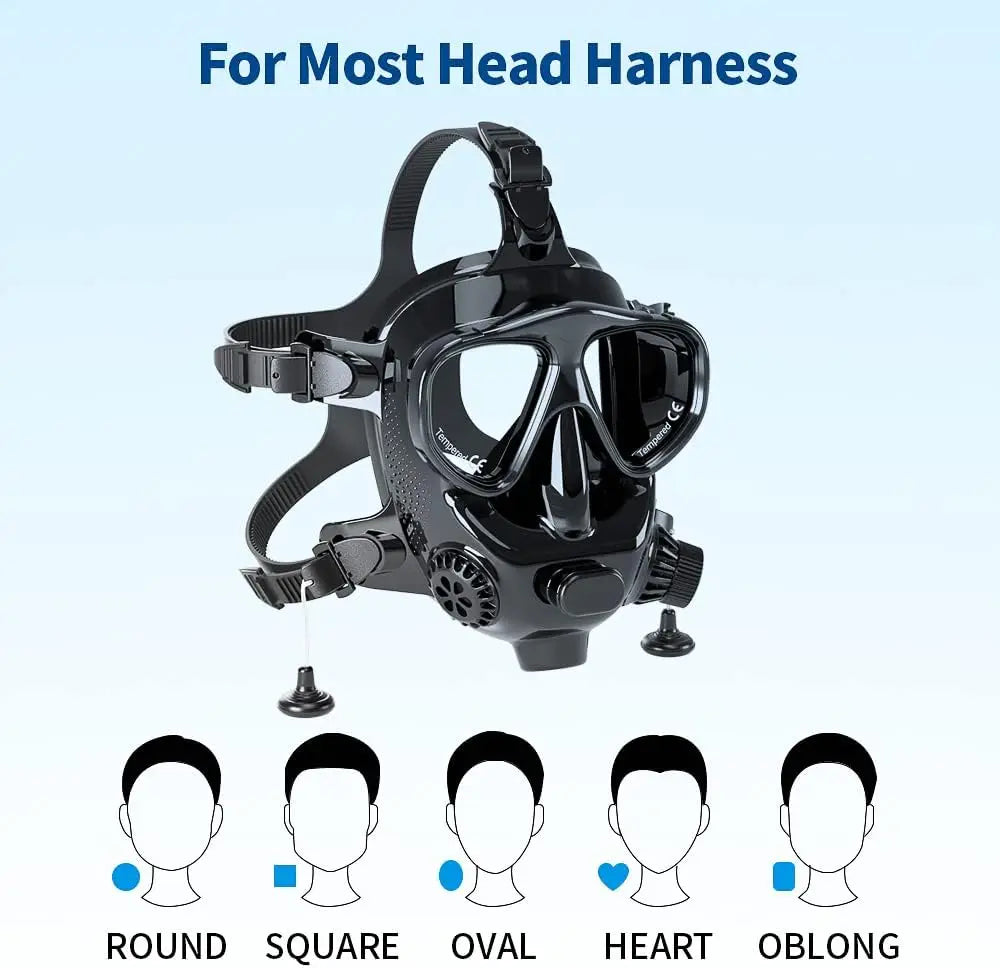 SMACO Full Face Diving Mask with Camera Mount, Full Face Snorkel Mask for Adults Compatible with Above 1L Scuba Diving Tank,