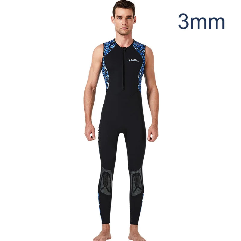 Long Diving Suit for Scuba Diving, Wet Suit, Sleeveless, Front Zip, Swimming, Surfing, Swimming, Sport Farmer John Style, 1.5mm,