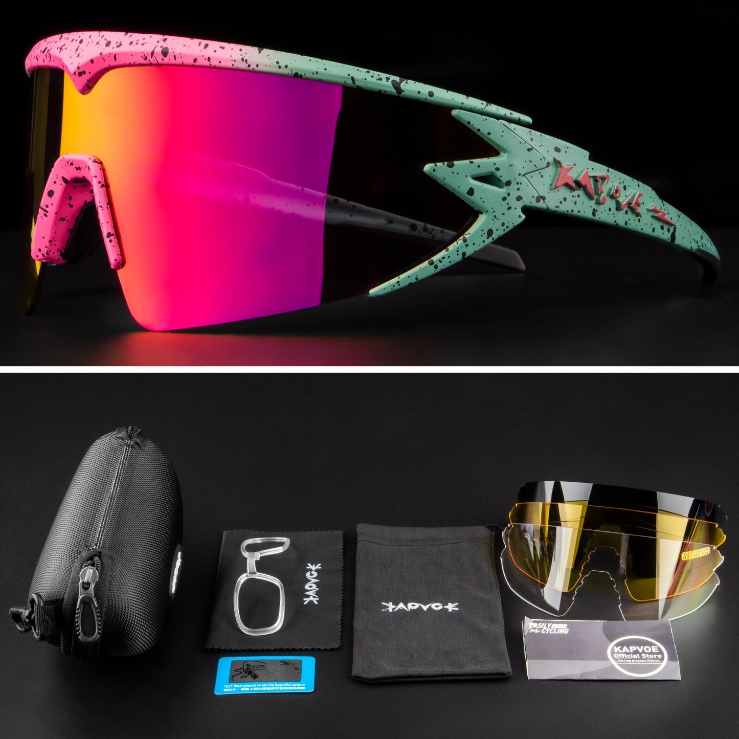New design replace glasses frame Polarized Cycling Glasses For Man Women Bike Eyewear Cycling Sunglasses 4 Lens Goggles MTB UV