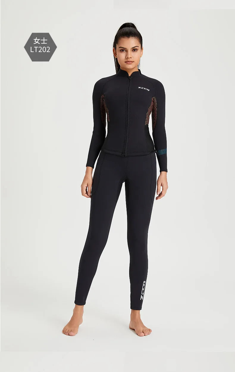 Wetsuit Surf Suit 1.5mm Neopreno Pant Top Men Women Scuba Diving Suit Roupa De Mergulho Swimwear Winter Kitesurf Rash Guards