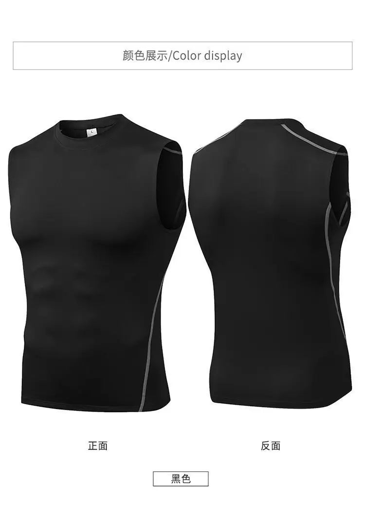 Male Jogging Vest Men Summer Fitness Tank Top Men's Outdoor Mesh Breathable Undershirt Round Collar T-shirt Man Sports Tank Top