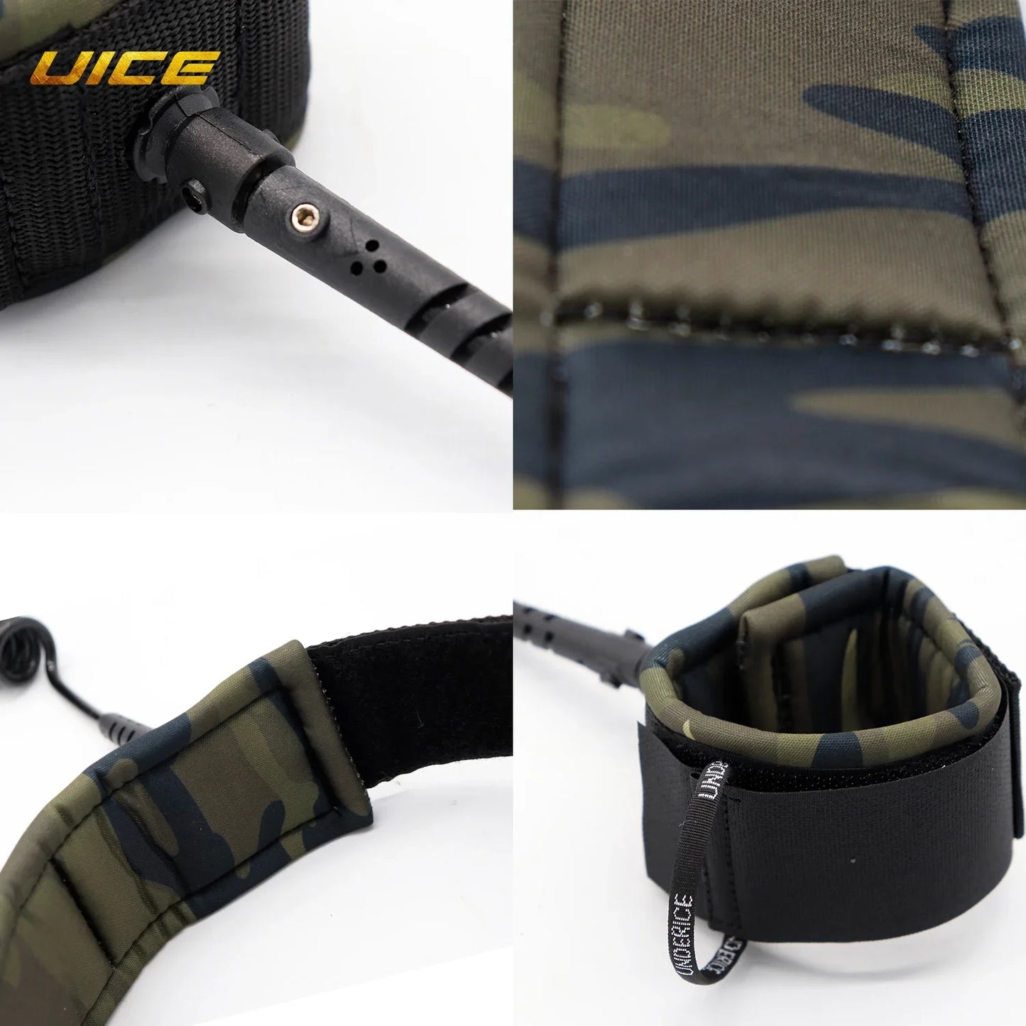 Surfboard Ankle Leash 5.5mm 5FT Surf Leash Surfing Elastic Coiled SUP Paddle Leash Super Strong Webbing Surf Leg Rope