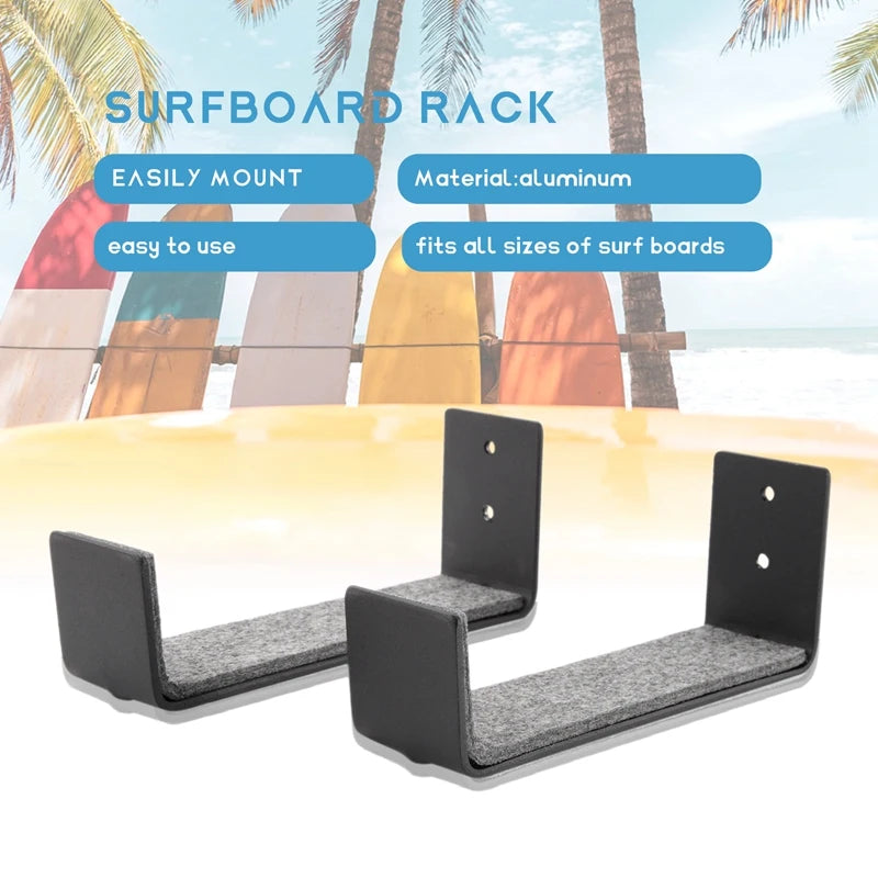 1 conjunto de rack de parede para prancha de surf, racks para prancha de surf para armazenamento de montagem em parede para pranchas curtas e longboards