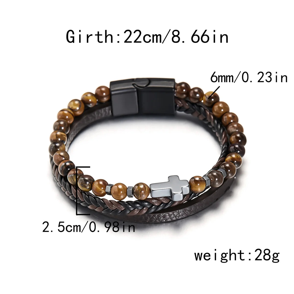 Classic Natural Stone Leather Bracelets For Men Women Multilayer Hand-Woven Cross Leather Bracelet Fashion Party Jewelry Gifts