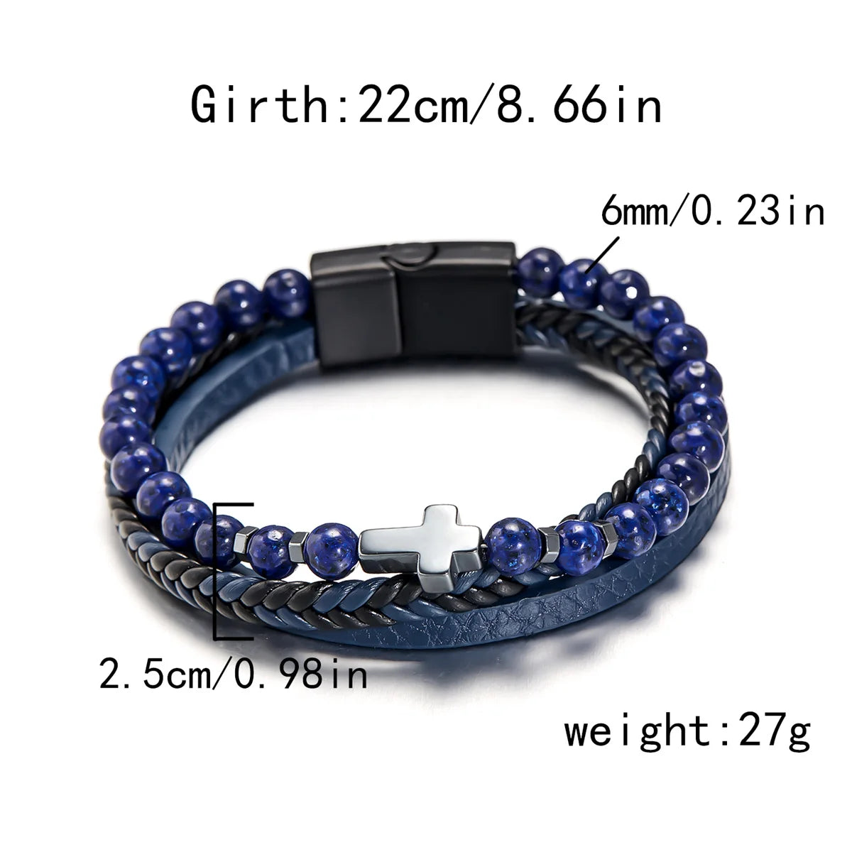 Classic Natural Stone Leather Bracelets For Men Women Multilayer Hand-Woven Cross Leather Bracelet Fashion Party Jewelry Gifts