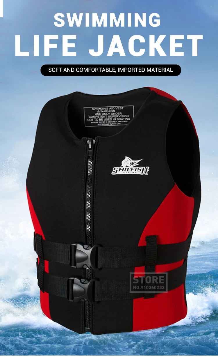 Kayak Life Jacket Adults Surf Life Vest Motorboats jet ski Wake board Raft Rescue Boat Clothing Fishing Vest Swimming Drifting