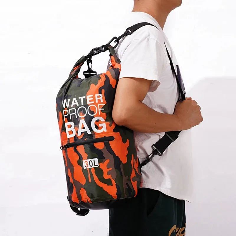15-30L Waterproof Dry Bags With Wet Separation Beach Pocket Backpack For Kayaking Boating Swimming Outdoor Camping Sports Bag