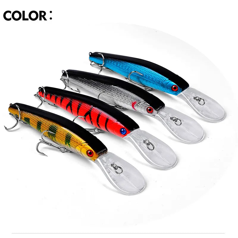 1Pcs Floating Wobblers Minnow Fishing Lures 12.5cm 13.5g Deep Diving Jerkbait Artificial Hard Bait for Bass Pike Fishing Tackle