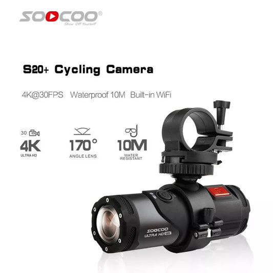 SOOCOO S20+ 4K Action Camera Waterproof Underwater Camera Sport Black Cam Bullet for Gun Bike Bicycle Helmet Water Resistant