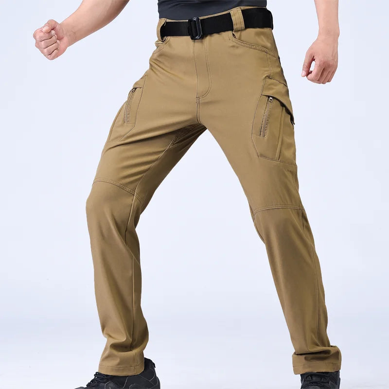 Men Elastic Autumn Spring Fall Sharskin Camping Hiking Trekking Fishing Hunting Pants Outdoor Cycling Tactical Cargo Trousers