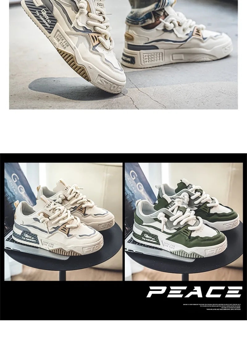 Fashion Men's Sneakers 2024 New Casual Shoes Lace Up Sport Running Shoes Platform Vulcanized Shoe Training Shoes Tenis Masculino