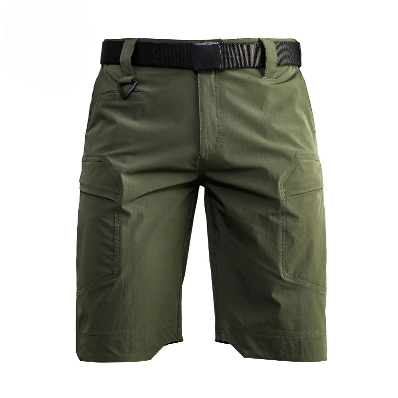 Mens Quick Drying Cargo Shorts Summer Waterproof Outdoor Sports Combat Overalls Multi Pocket Wear-resistant Quarter Pants New