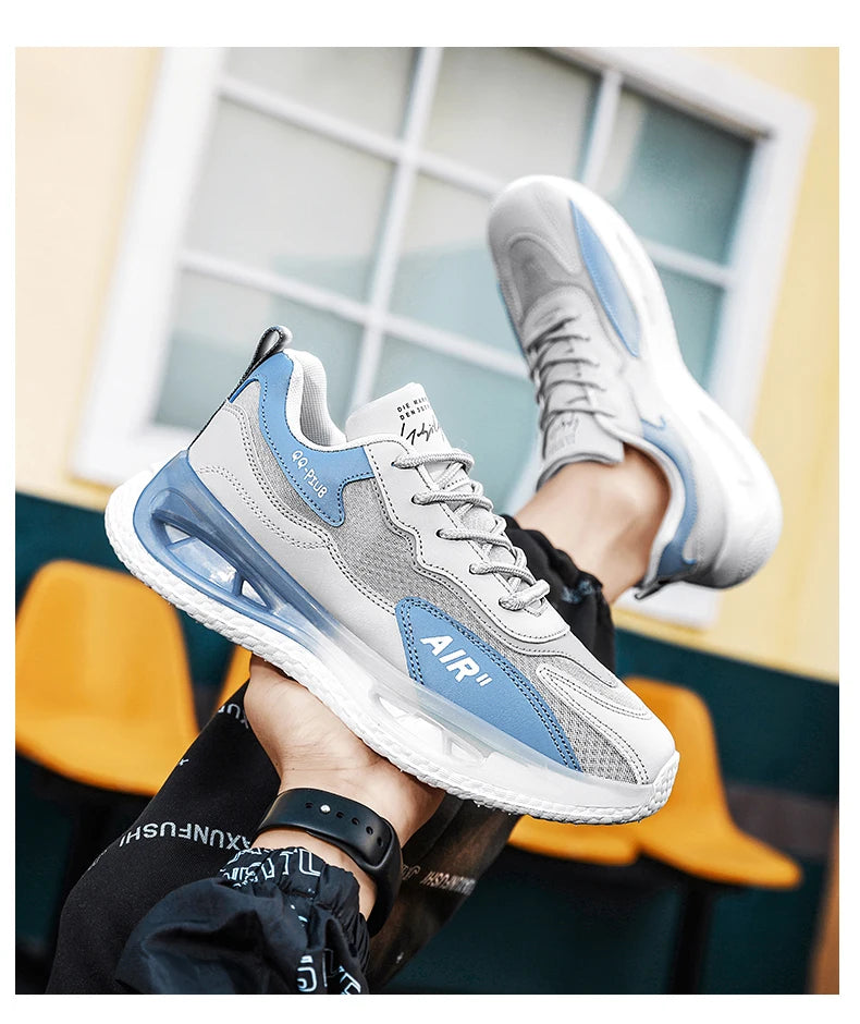 Leather Men's Shoes Fashion Korean Version Trendy Casual Breathable Cushioning Sports Vulcanized Men Shoes