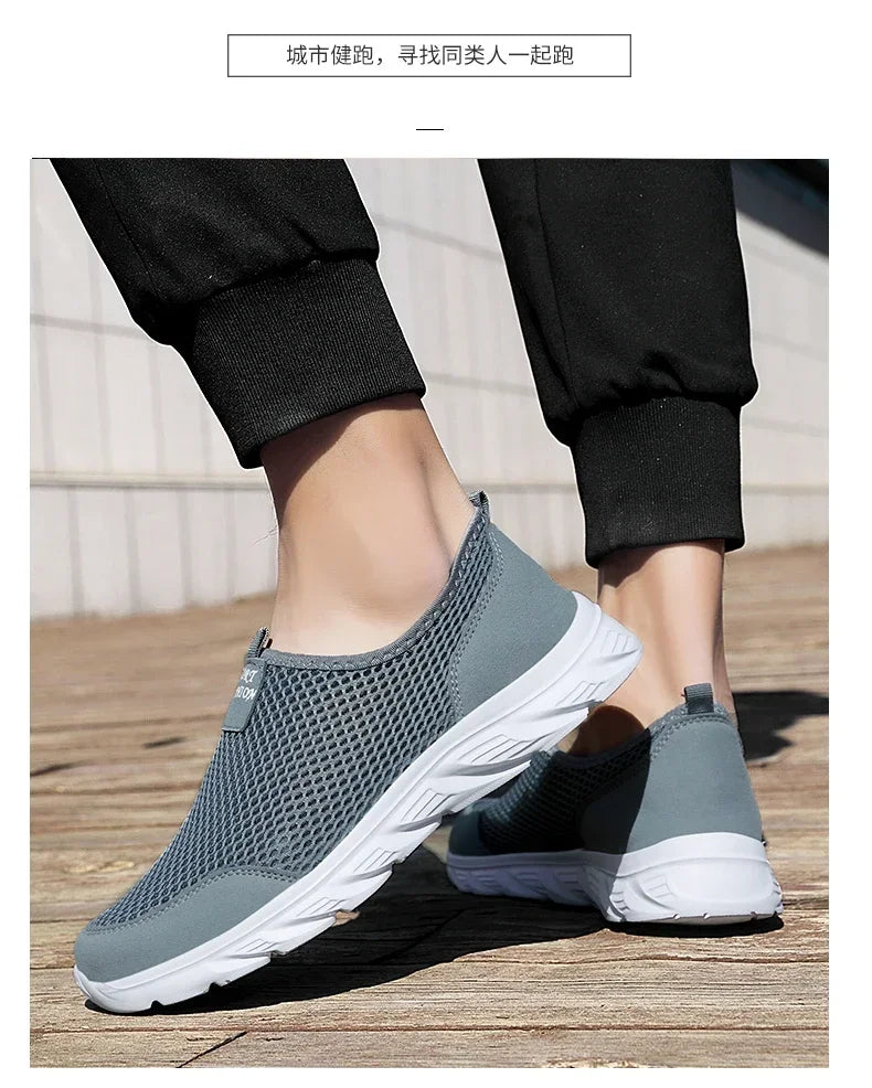 YRZL Sneakers Men Summer Casual Shoes Men Mesh Breathable Outdoor Non Slip Sports Shoes Slip on Loafers for Men Pius Size 38-46