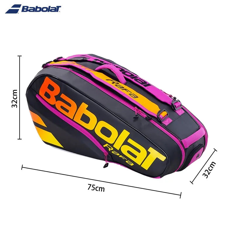 Original Babolat Pure Aero Rafa Tennis Bag 6R 12R Large Capacity Adult Court Tennis Racket Backpack High Fashion Tenis Sport Bag