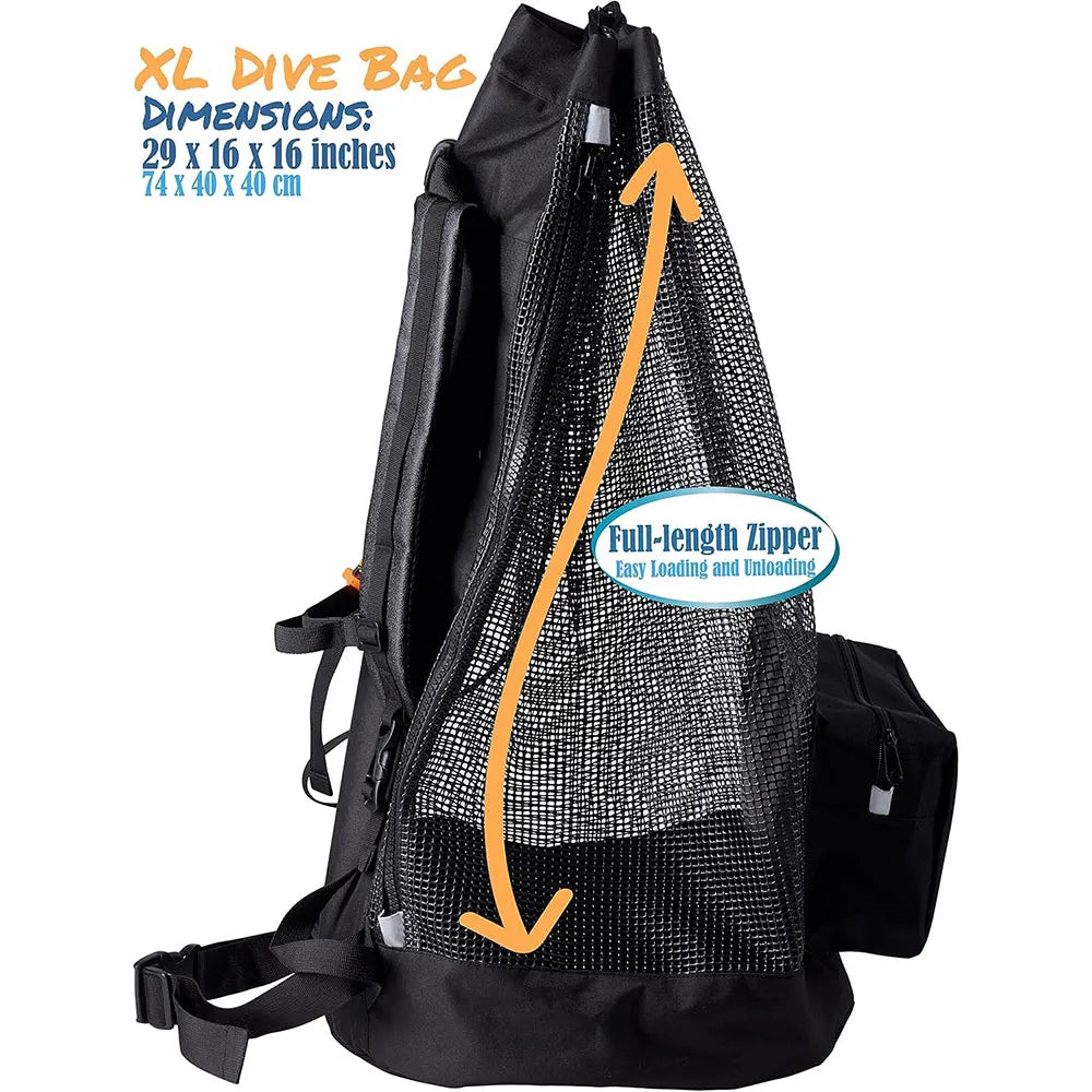 Scuba Diving Bag Mesh Travel Backpack for Scuba Diving and Snorkeling Gear Dry Bag Holds Mask Fins Snorkel Travel Bag