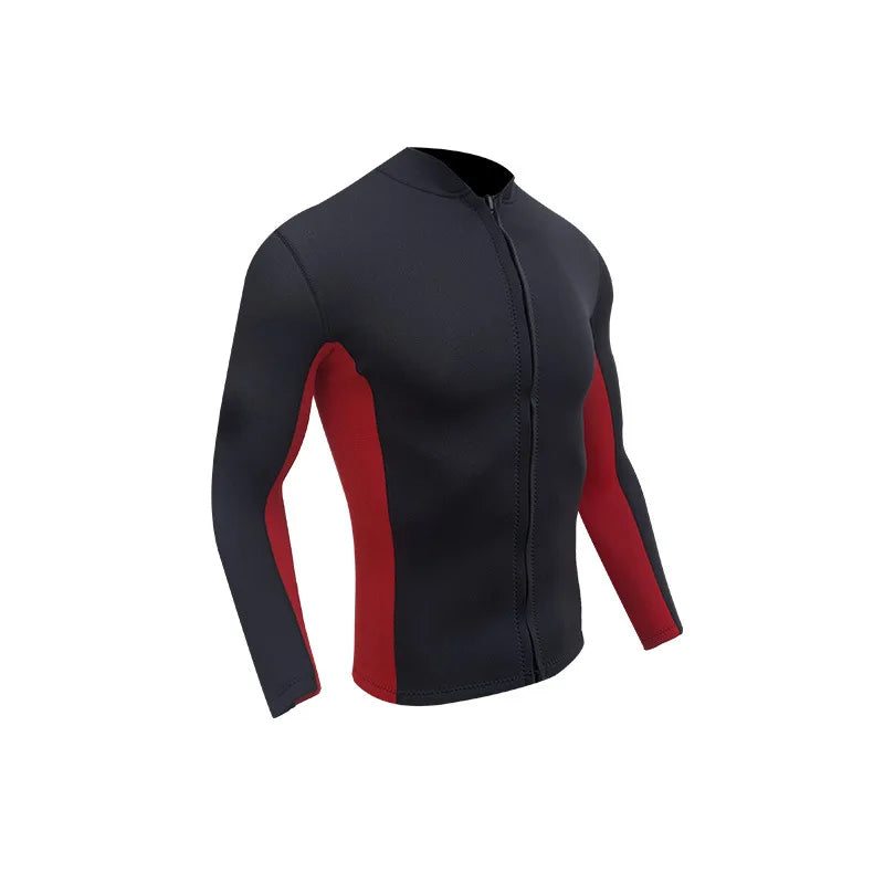 2MM Neoprene Diving Top Split Wetsuit Jacket Men's Water Sports Swimming Snorkeling Surfing Warm Wetsuit Top