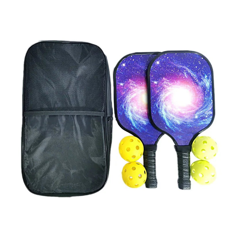 Cartoon Pattern Glassfiber Upgraded Version Pickleball Paddles Set 1 Rackets 1 Balls 1 Ball Bag Outdoor Sports Padelracket Set