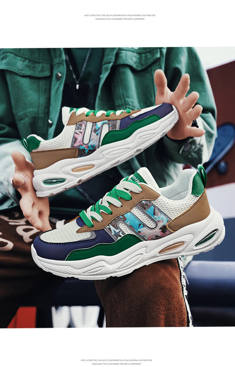Hot Sale Men's Casual Sneaker Autumn Mixed Color Mesh Outdoor Shoes for Mens Trendy Mans Tennis Sports Lightweight Male Sneakers