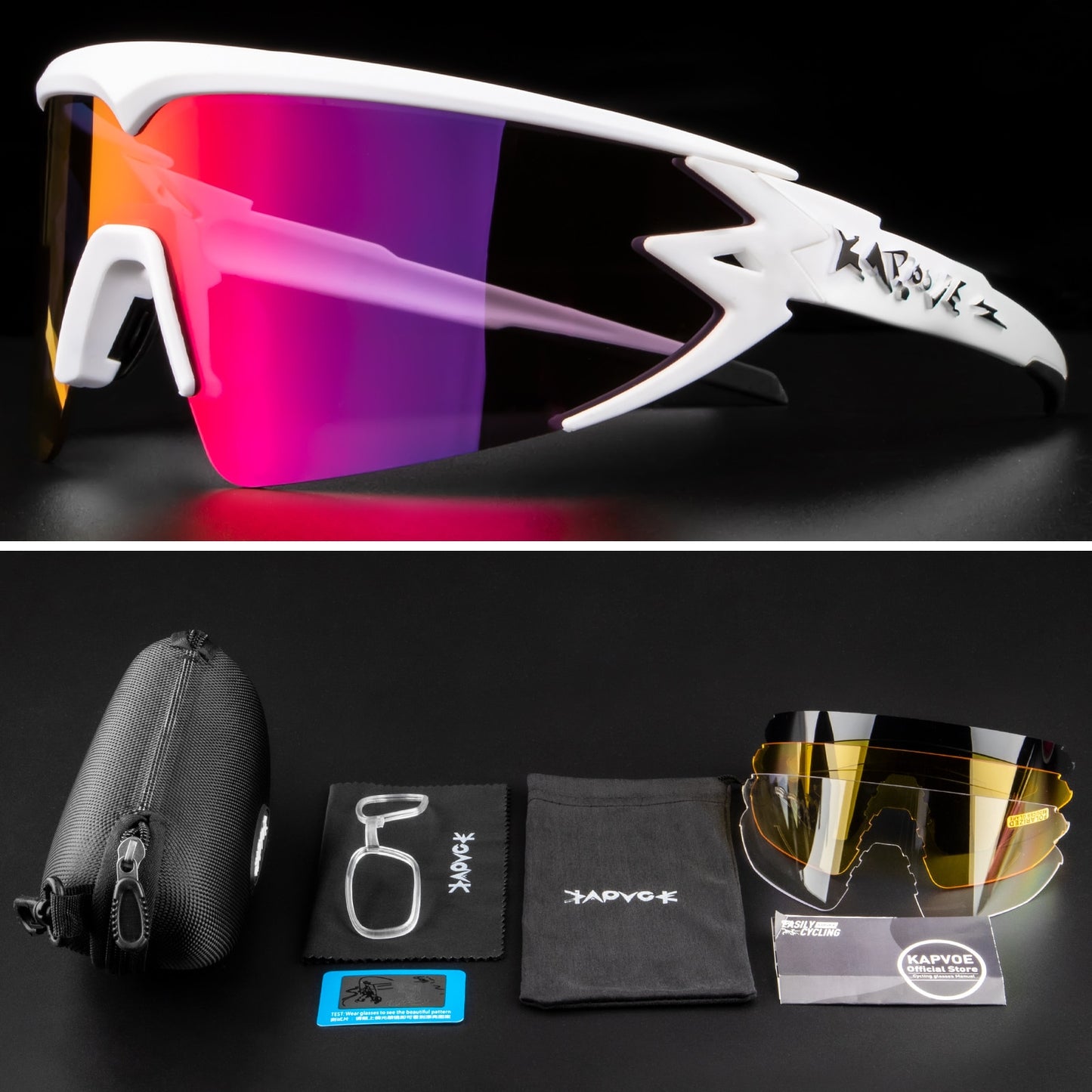New design replace glasses frame Polarized Cycling Glasses For Man Women Bike Eyewear Cycling Sunglasses 4 Lens Goggles MTB UV
