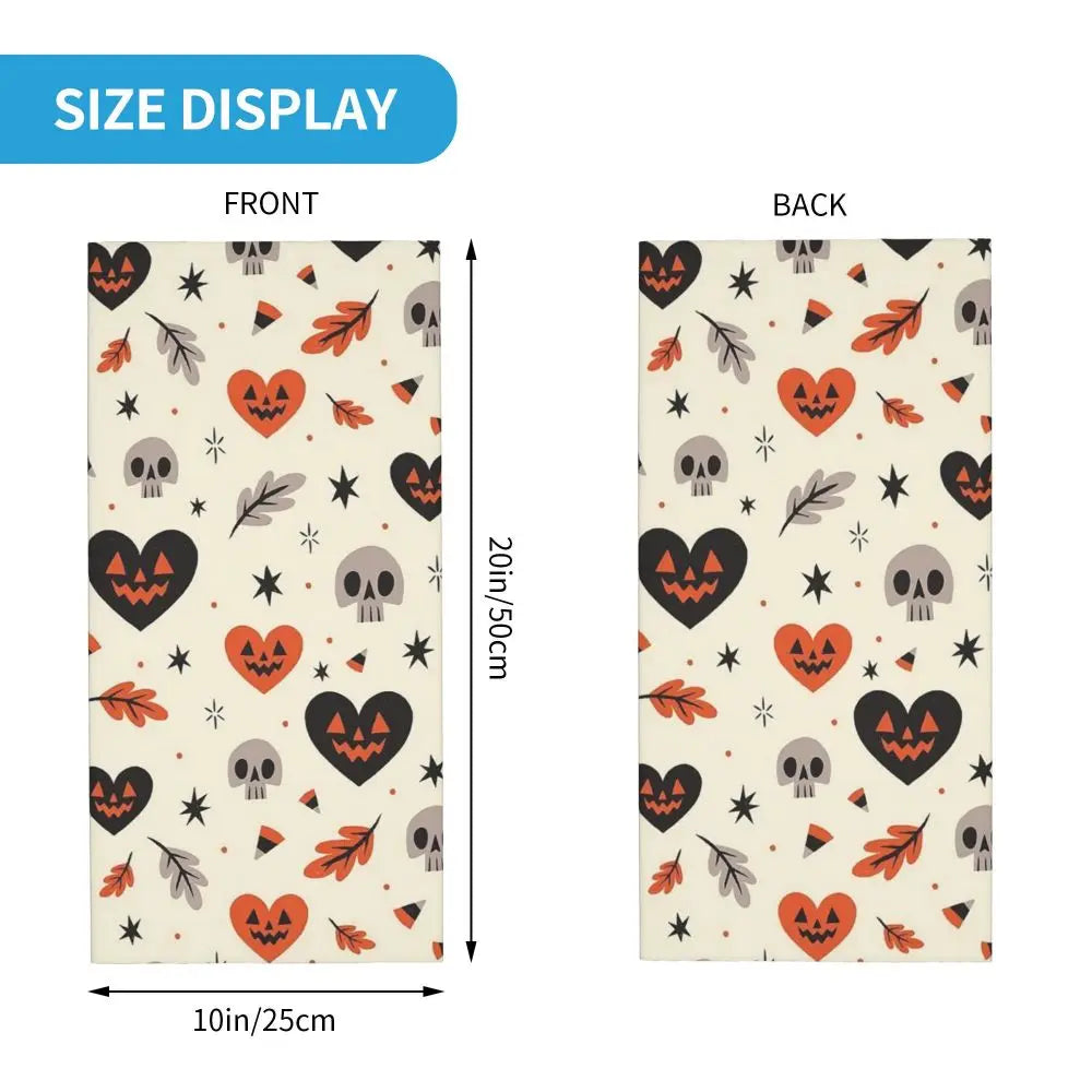 Ghost Pumpkin Halloween Bandana Neck Gaiter Printed Mask Scarf Multifunction Headband Hiking Fishing Unisex Adult Windproof