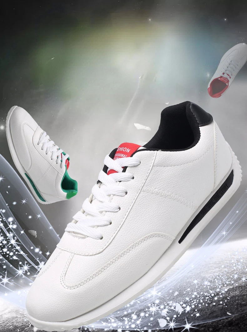 New PU Leather Sneakers Men Comforthable Vulcanized Shoes 2024 Trend Boys Sport Sneakers Mens Casual Shoes Fashion School Tennis