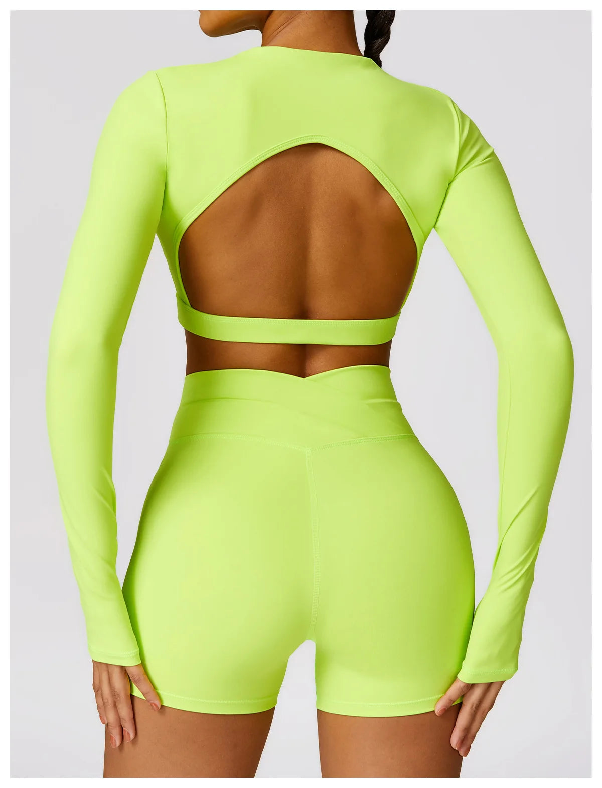 New Sexy Backless Gym Top Women Fitness Crop Yop Quick Dry Sportswear Women Workout Top Long Sleeve Yoga Clothes With chest pads