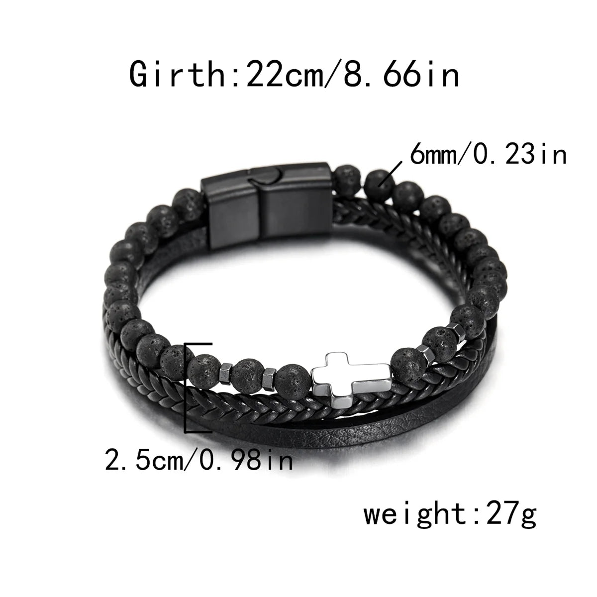 Classic Natural Stone Leather Bracelets For Men Women Multilayer Hand-Woven Cross Leather Bracelet Fashion Party Jewelry Gifts