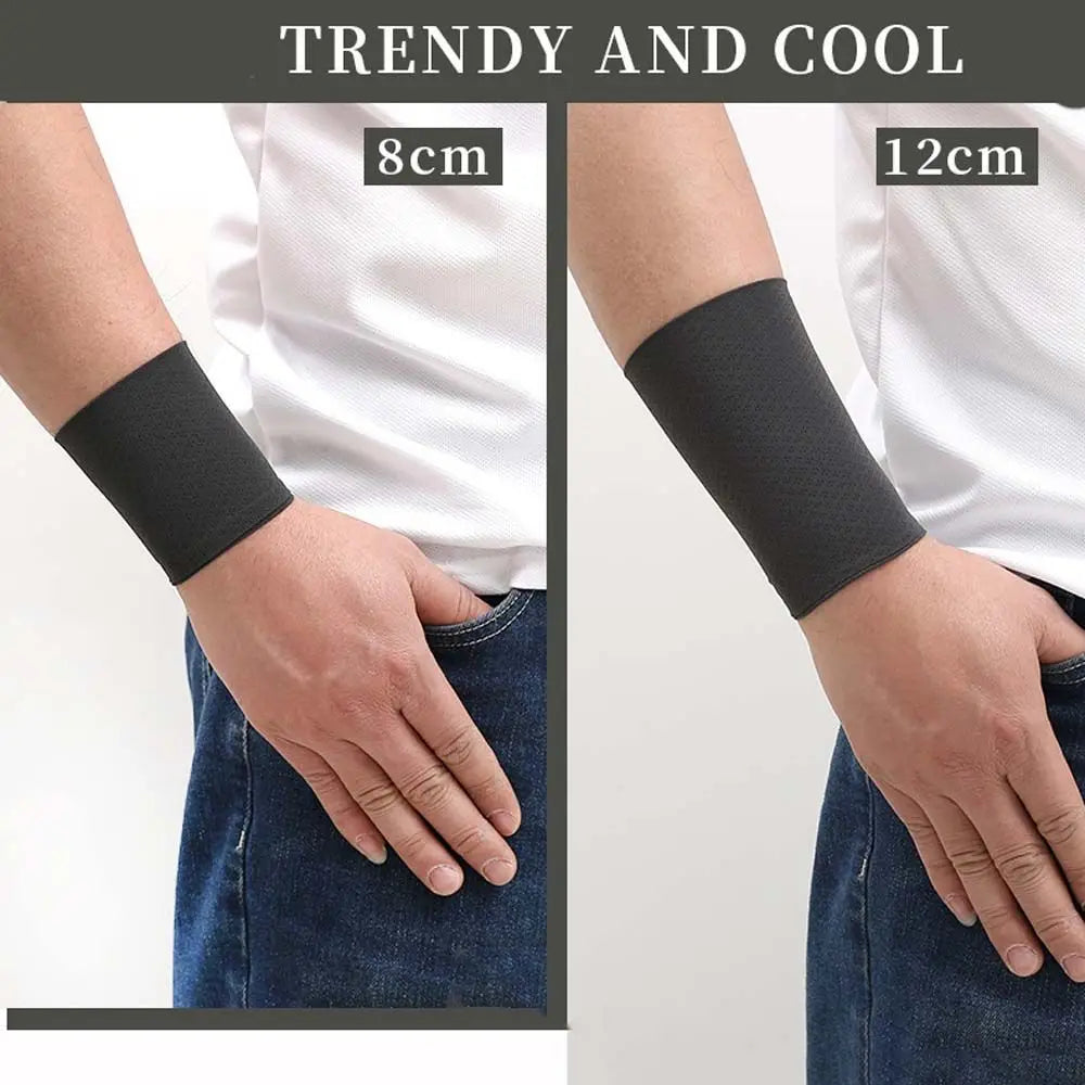 Men Women Personalized Solid Color Elastic Wrist Cover Outdoor Sunscreen Ice Silk Sleeves Sports Wristband Cycling Arm Sleeves
