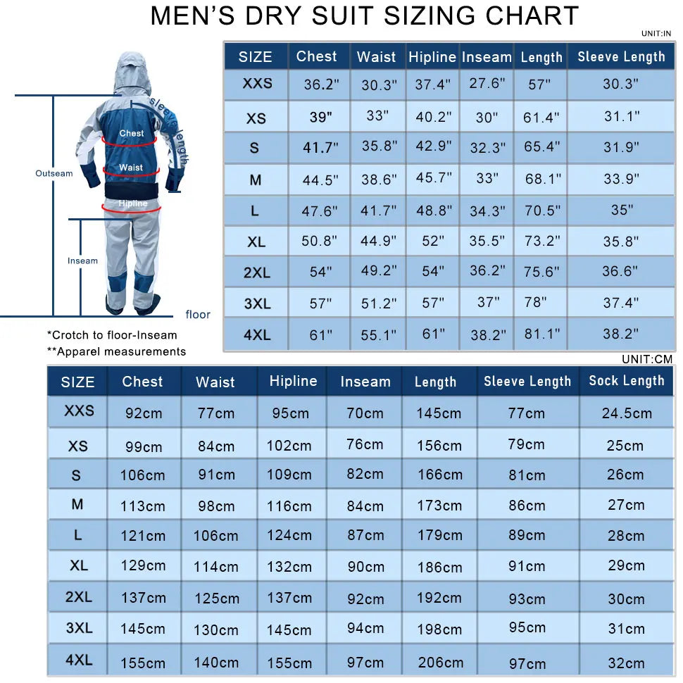 Dry Suit Kayak Drysuits For Men In Cold Water Rafting Sailing Swimming Survival SUP Paddling Warm Waterproof Clothing In Winter