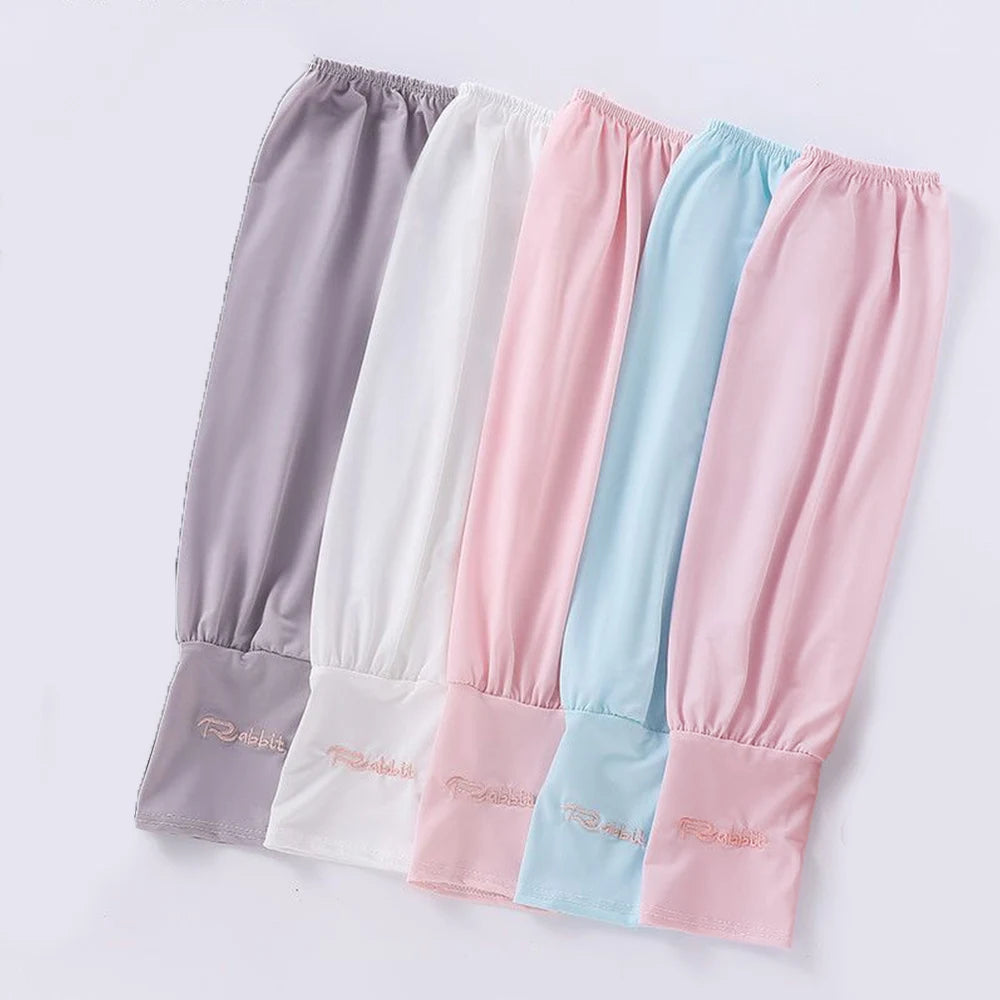 Sun Protection Cuffs Cycling Arm Warmer Cover Driving Fishing Running Arm Sleeves Long Gloves Ice Silk Sleeve Outdoor Sports