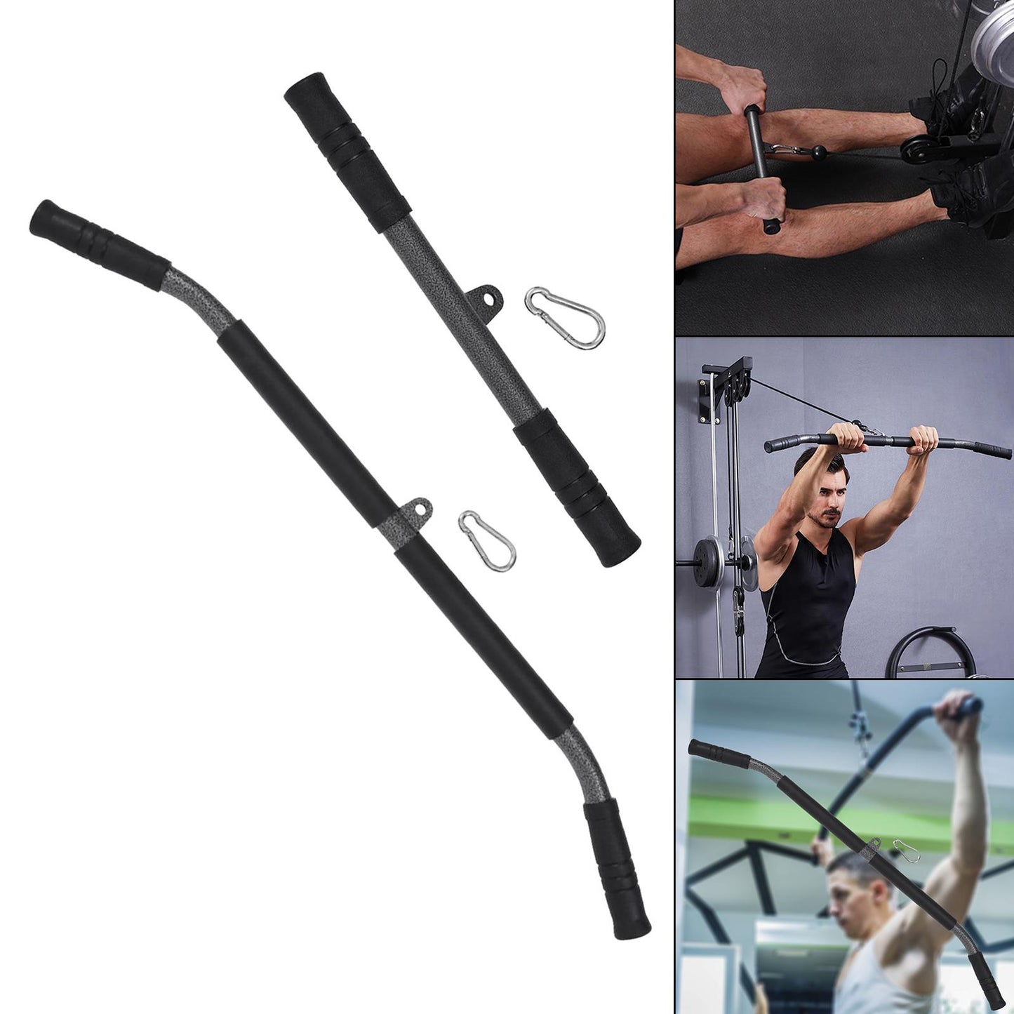 Rotating Straight Bar LAT Pull Down Bar Tricep Rope Cable Machine Attachment for Home Gym Workout Strength Training
