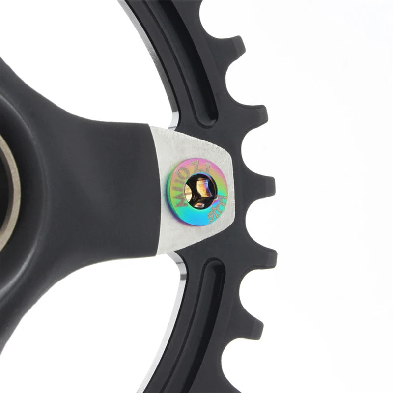 Muqzi 4/5 par de parafusos para coroa de bicicleta, placa monoplaca ou placa dupla ou três peças de manivela para ciclismo, acessórios de pedaleira