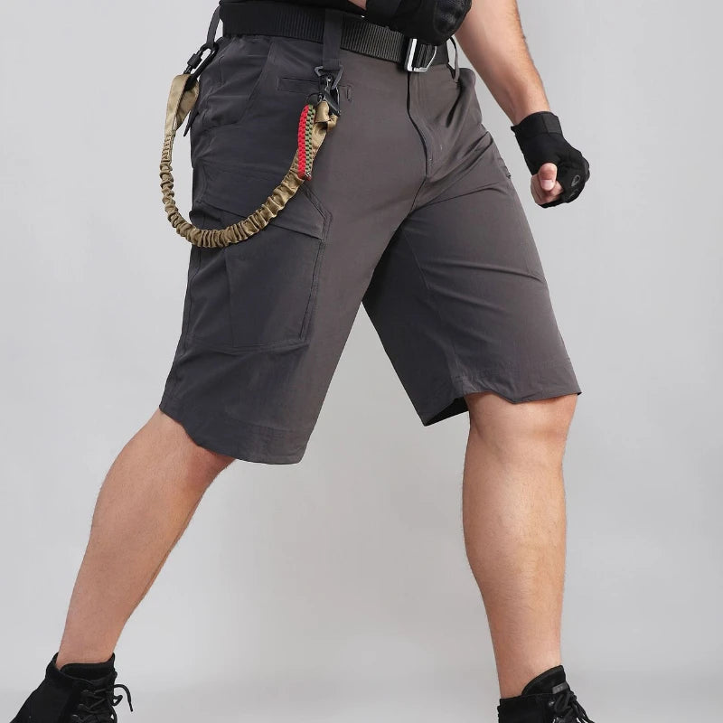 Mens Quick Drying Cargo Shorts Summer Waterproof Outdoor Sports Combat Overalls Multi Pocket Wear-resistant Quarter Pants New